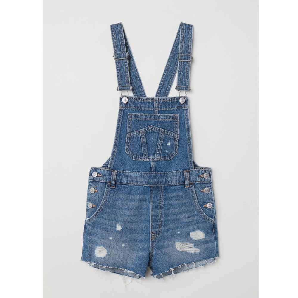 Denim overalls shorts